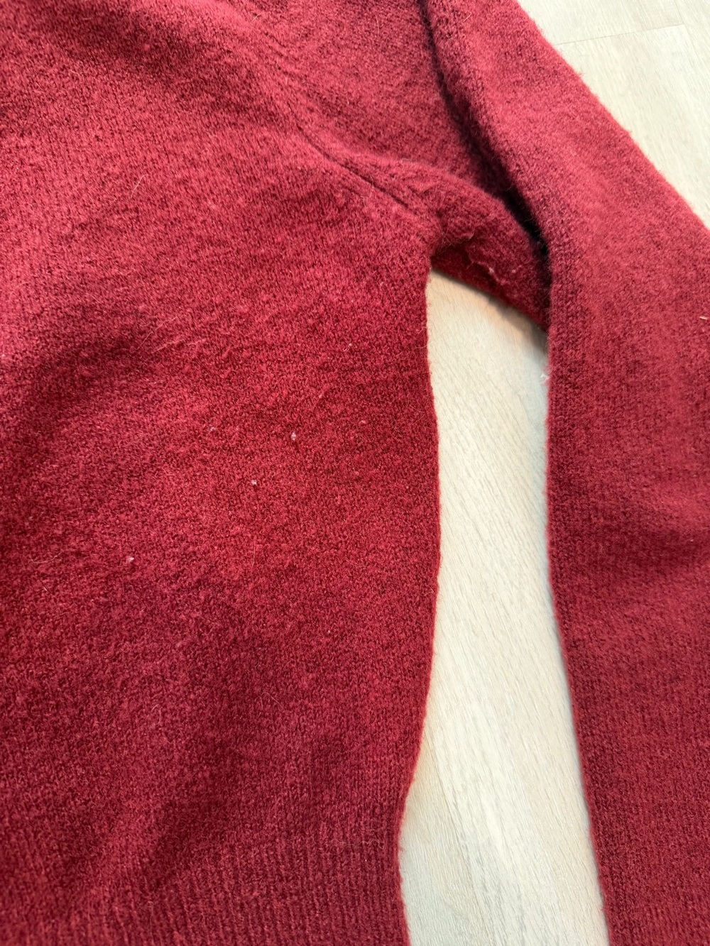 Garage Cropped Cardigan Sweater - Burgundy - Picture 5 of 9